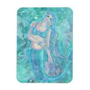 Crystal Mermaid dreams by Renee Lavoieポストカード マグネット