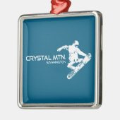 Crystal Mountain Washington Snowboarder メタルオーナメント (左)