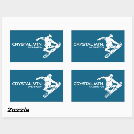 Crystal Mountain Washington Snowboarder 長方形シール (シート)