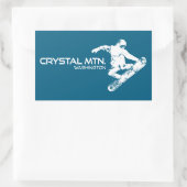Crystal Mountain Washington Snowboarder 長方形シール (バッグ)