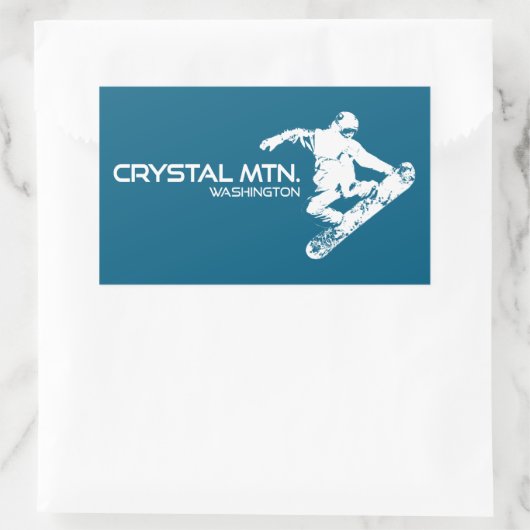 Crystal Mountain Washington Snowboarder 長方形シール (バッグ)