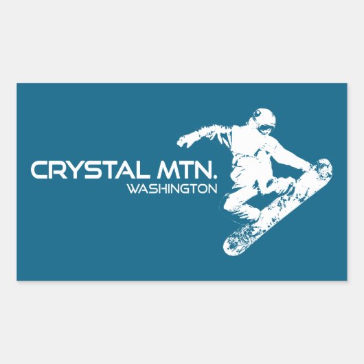 Crystal Mountain Washington Snowboarder 長方形シール (正面)