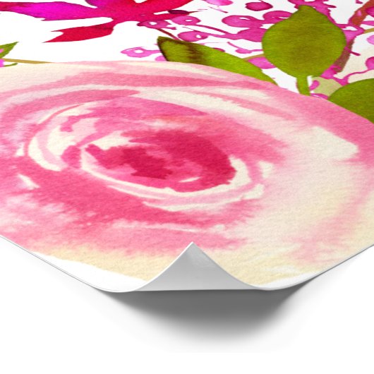 crystal Pink Peach Roses create your own custom ポスター (角)