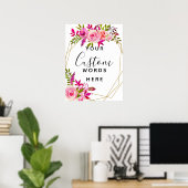 crystal Pink Peach Roses create your own custom ポスター (ホームオフィス)