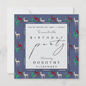 Crystal Reindeer ANY Surprise Winter Birthday 招待状 (正面)