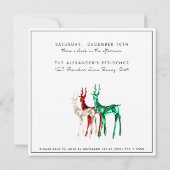 Crystal Reindeer ANY Winter Adult Birthday 招待状 (裏面)