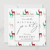 Crystal Reindeer ANY Winter Adult Birthday 招待状 (正面)