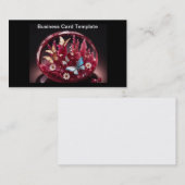 Crystal ruby basket of butterflies business card 名刺 (正面/裏面)