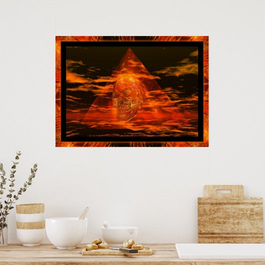 CRYSTAL SKULL In Pyramid ポスター (キッチン)