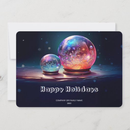 Crystal Snowballs Christmas Holiday Card シーズンカード (正面)