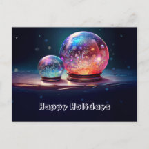Crystal Snowballs Christmas Holiday Postcard