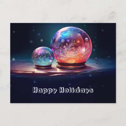 Crystal Snowballs Christmas Holiday Postcard ポストカード (正面)