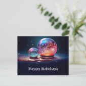 Crystal Snowballs Christmas Holiday Postcard ポストカード (スタンド正面)