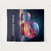 Crystal Snowballs Holiday Backdrop タペストリー (正面(横))