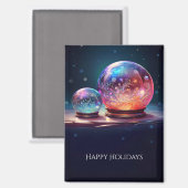 Crystal Snowballs Holiday Magnet マグネット (正面/裏面)