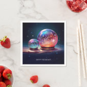 Crystal Snowballs Holiday Napkin スタンダードカクテルナプキン (インサイチュ)