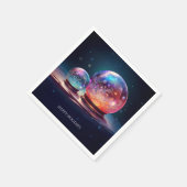 Crystal Snowballs Holiday Napkin スタンダードカクテルナプキン (角)