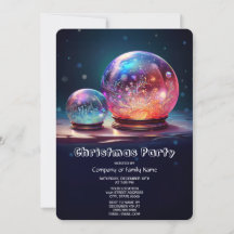 Crystal Snowballs Holiday Party Invitation