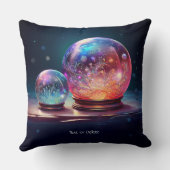 Crystal Snowballs Holiday Throw Pillow クッション (裏面)