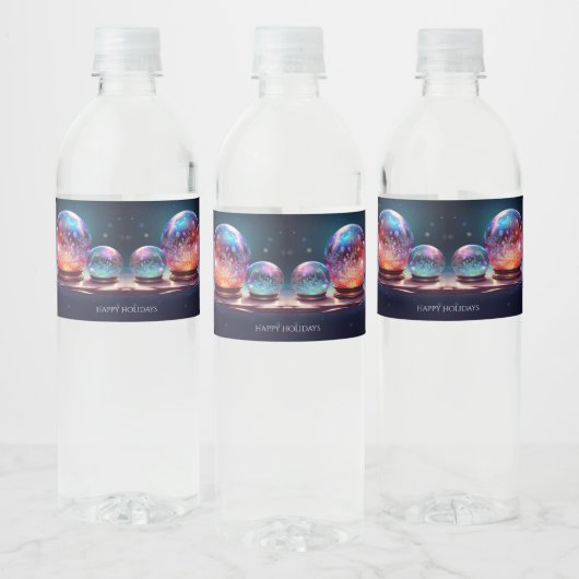 Crystal Snowballs Holiday Water Bottle Label ペットボトルラベル (ボトル)