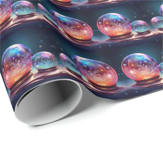 Crystal Snowballs Holiday Wrapping Paper ラッピングペーパー (ロールコーナー)
