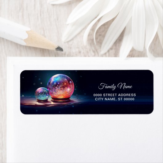 Crystal Snowballs Return Address Label ラベル (インサイチュ)