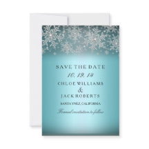 Crystal Snowflake Blue Winter Save The Date