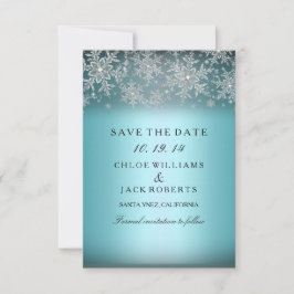 Crystal Snowflake Blue Winter Save The Date セーブザデート