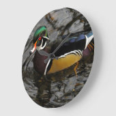 Crystal Springsのシャクナゲのオスのアメリカオシ ラージ壁時計 (傾斜)