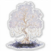 Crystal vinyl sticker of a golden galaxy tree シール (正面)