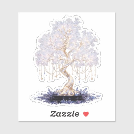 Crystal vinyl sticker of a golden galaxy tree シール (シート)