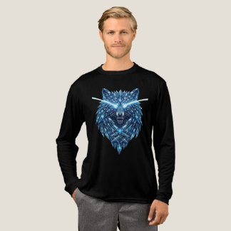 Crystal Wolf Spirit Fantasy Artwork トライブレンドＴシャツ