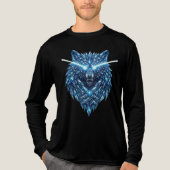 Crystal Wolf Spirit Fantasy Artwork トライブレンドＴシャツ (正面)