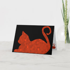CrystalKatz Red Catグリーティングカード カード