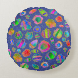 Crystalline Riverbed Winter Blue ラウンドクッション