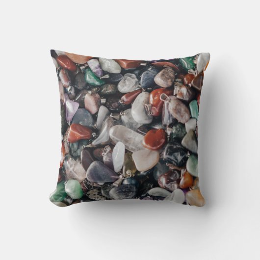 Crystals and Gemstones Energy Throw Pillow クッション (正面)