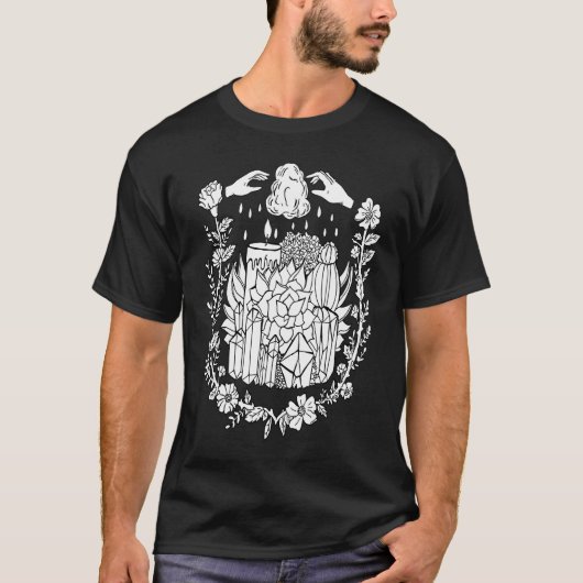 Crystals and Succulents Witchy Tシャツ (正面)