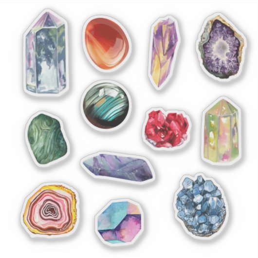 Crystals Healing Stones Sticker Set シール (正面)