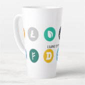 CRYTO通貨好きNトレーダー カフェラテマグ (左アングル)