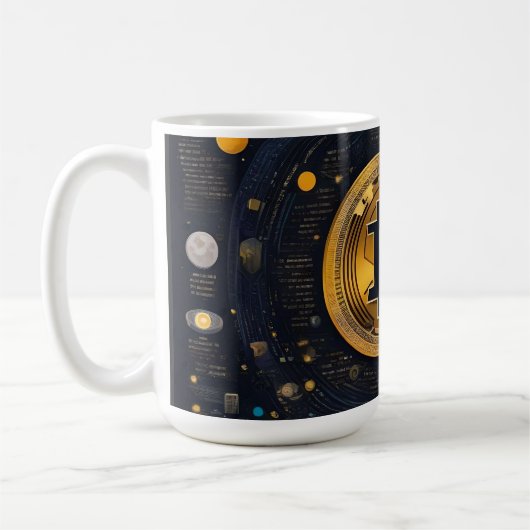 Crytpo - Bitcoinシャツ – Moon time AI コーヒーマグカップ (左)