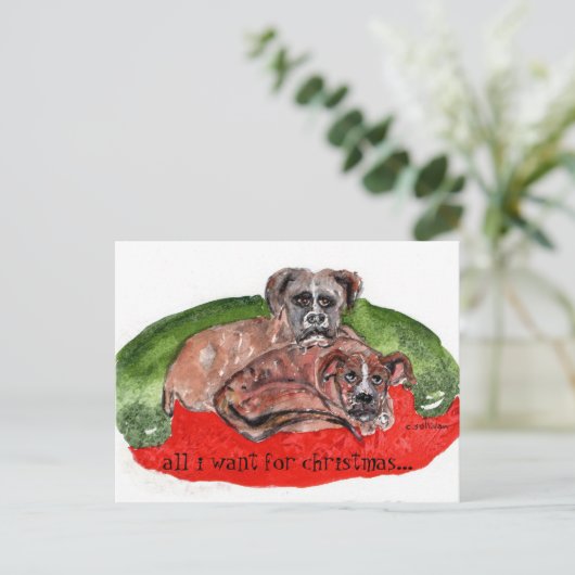 cs水彩80色絵を描クリスマス ポストカード (スタンド正面)