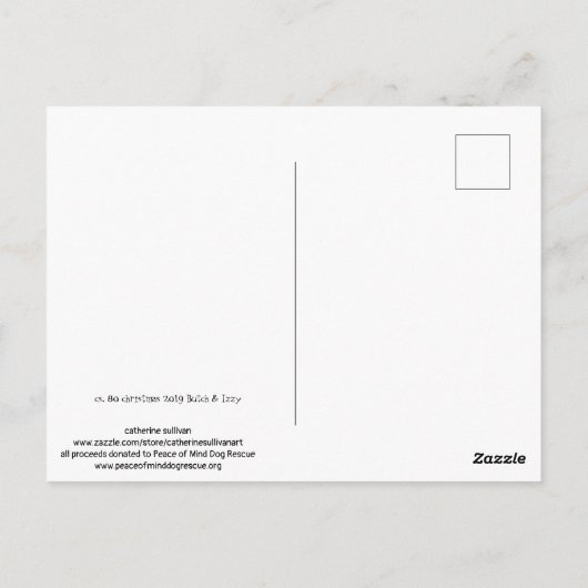 cs水彩80色絵を描クリスマス ポストカード (裏面)