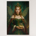 CS002_Charming Fairy - Christmas Edition #2 ジグソーパズル<br><div class="desc">This enchanting work depicts a beautiful fairy holding a snow globe. She wears a green dress adorned with golden embroidery. Her serene expression and iridescent wings evoke an aura of graceful elegance and eternal fantasy. Perfect for lovers of fairy tales, fantasy art, and magical elegance. This artwork was generated by...</div>
