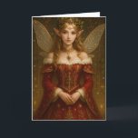 CS003_Charming Fairy - Christmas Edition #3 カード<br><div class="desc">This enchanting work depicts a beautiful fairy adorned with holly in her hair. She wears a crimson dress embroidered with gold. Her serene expression and iridescent wings radiate elegant grace and eternal fantasy. Perfect for lovers of fairy tales, fantasy art, and magical elegance. This artwork was generated by AI based...</div>
