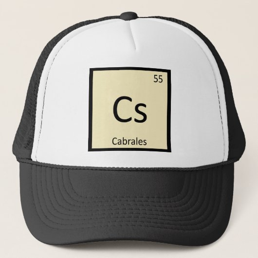 Cs - カブラレスチーズ 化学元素周期表 キャップ (正面)