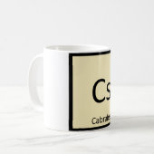 Cs - カブラレスチーズ 化学元素周期表 コーヒーマグカップ (正面左)