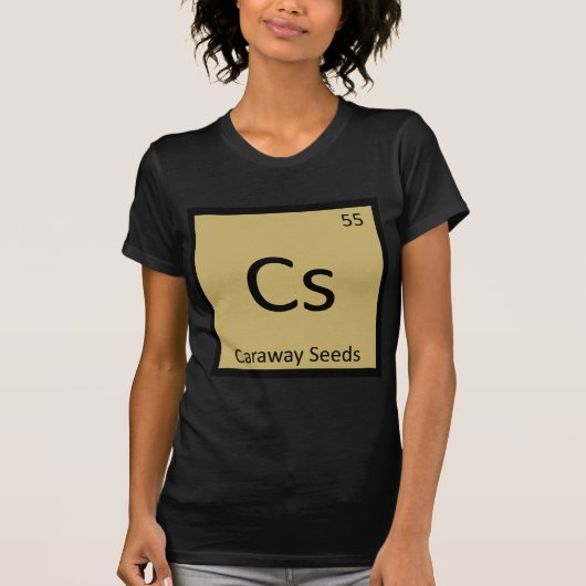 Cs - キャラウェイシード 化学元素記号 tシャツ (正面)