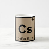 Cs - コーヒースタウトビールの化学元素周期表 コーヒーマグカップ (中央)