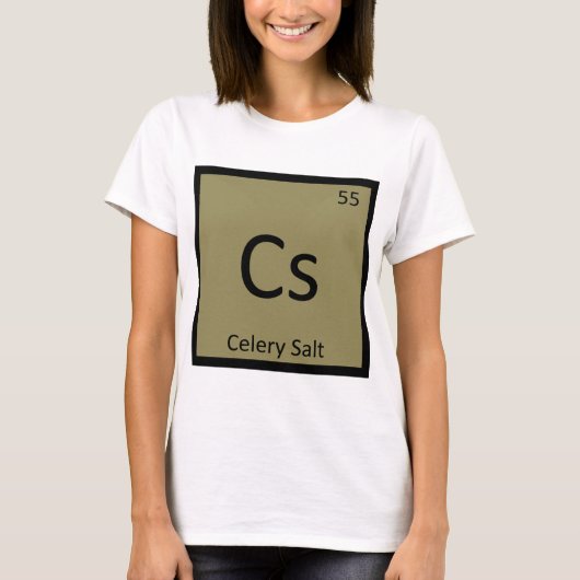 Cs - セロリソルト 化学元素記号 tシャツ (正面)