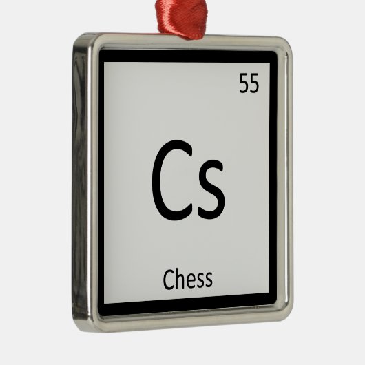 Cs – チェスゲーム化学周期表記号 メタルオーナメント (右)